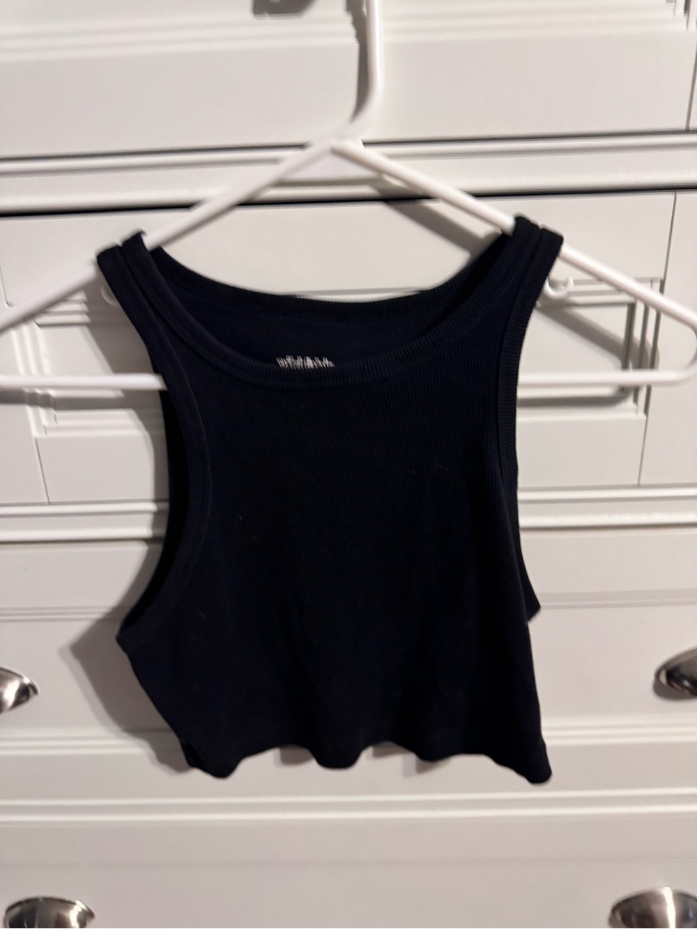 wild fable Black Ribbed Cropped Tank